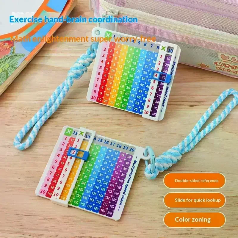 Multiplication Quick Search Card Math Enlightenment Table Portable Cartoon Fun Quick Search Multiplication Keycha