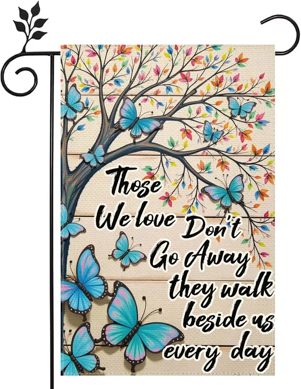Flowers Butterfly Spring Garden Flag 12x18 Double-sided Burlap Welcome Garden Yard House Flag for Outdoor Welcome Spring Sum EEZ