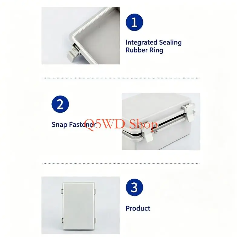 Q5WD Hinged Plastic Enclosure Waterproof Power Electrical Junction Box Waterproof Outdoor Plastic Box Distribution Box
