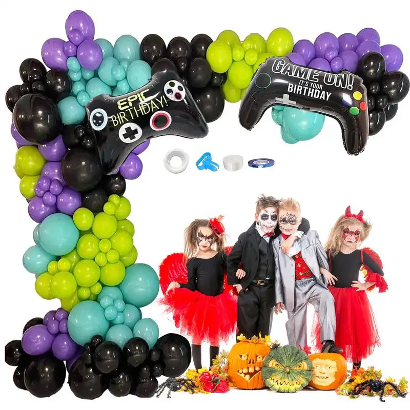 Kit de arco de globos para videojuegos, juego de decoraciones de globos para Gamepad, Kit de guirnaldas de arco para fiesta de cumpleaños para videojuegos, Baby Shower para niños