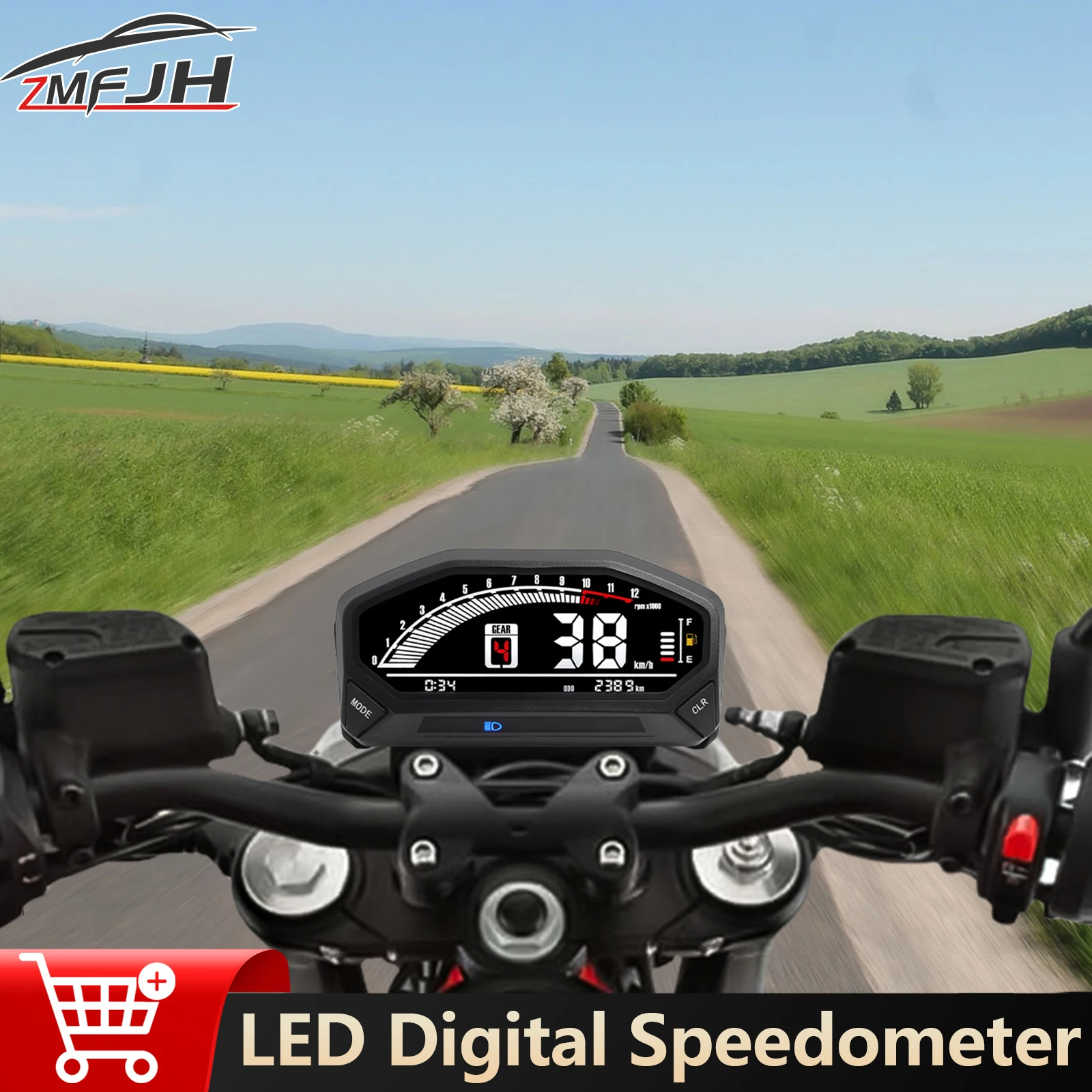 

Universal LED Dashboard Motorcycle Speedometer RPM Tacho Gauge Auto LCD Display Fuel Level Gauge Odometer Motor Accessories