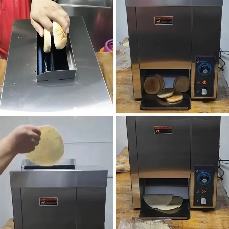 Easy Cleaning Stainless Steel Hamburger Bun Toaster Machine Electric Bread Warmer for Restaurant Kitchen