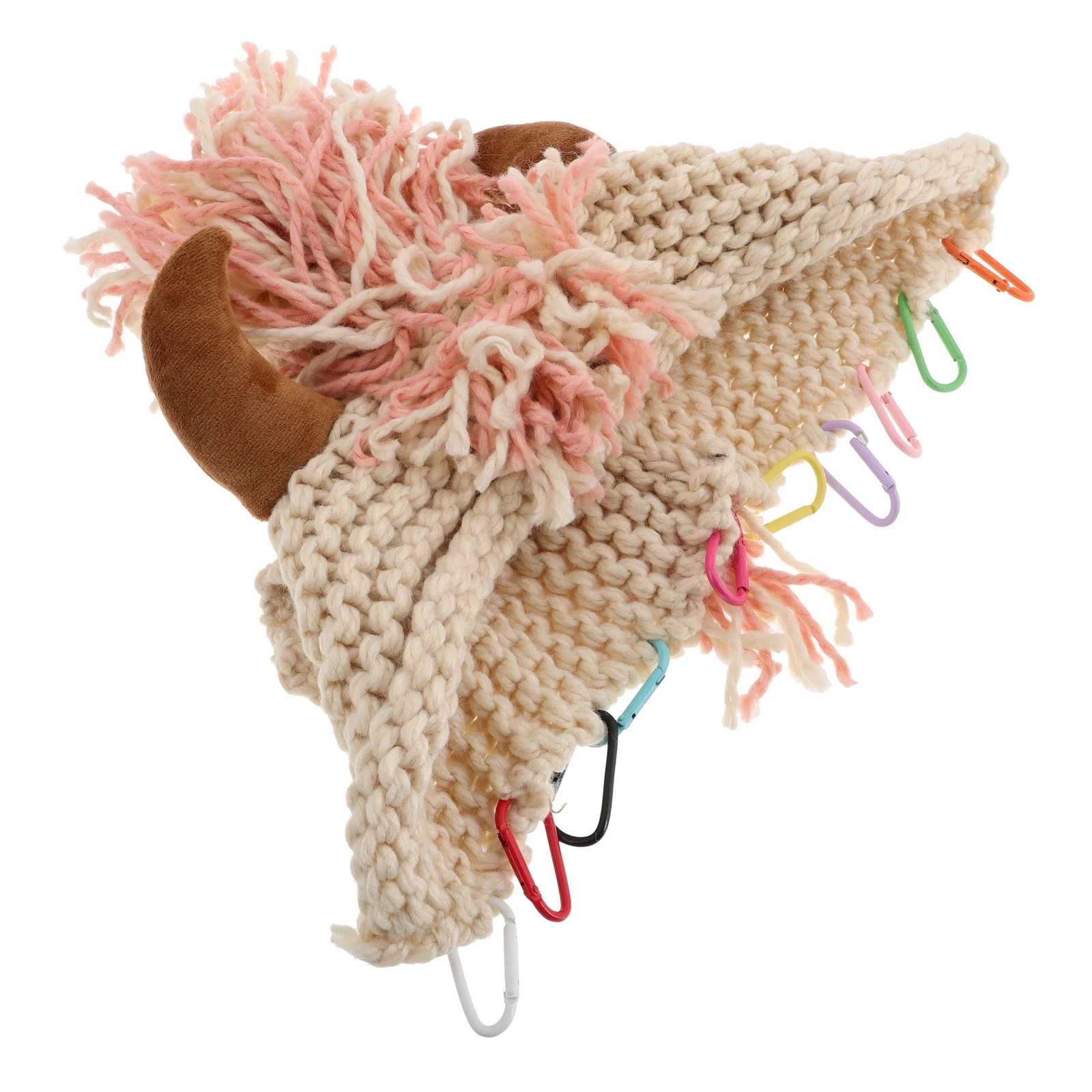 

Fashional Horned Wool Hat Costume Tassel Animal Party Cute Hats for Women Trendy Warm Knitted Winter Ear Flap Bull Horns