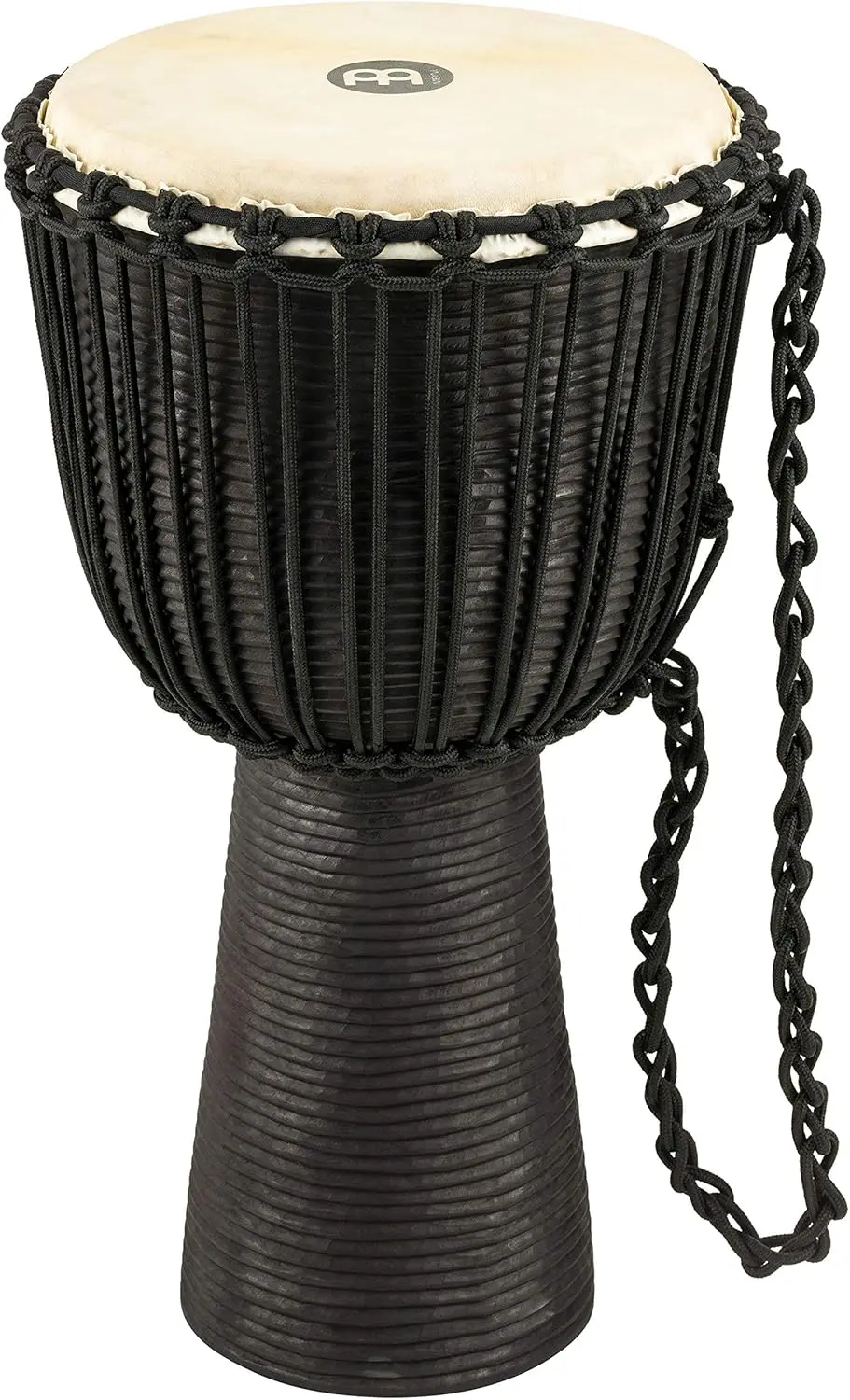 Meinl Percussion Djembe Hand Drum Circle Instrument, Carved Mahogany Headliner Series — NOT Made in China — African Mali Weave