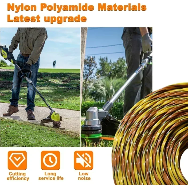 Imagem -02 - Tricolor Espiral Nylon Weed Wacker String Linha General Trimmer Cortador de Escova Nova Atualização 1lb