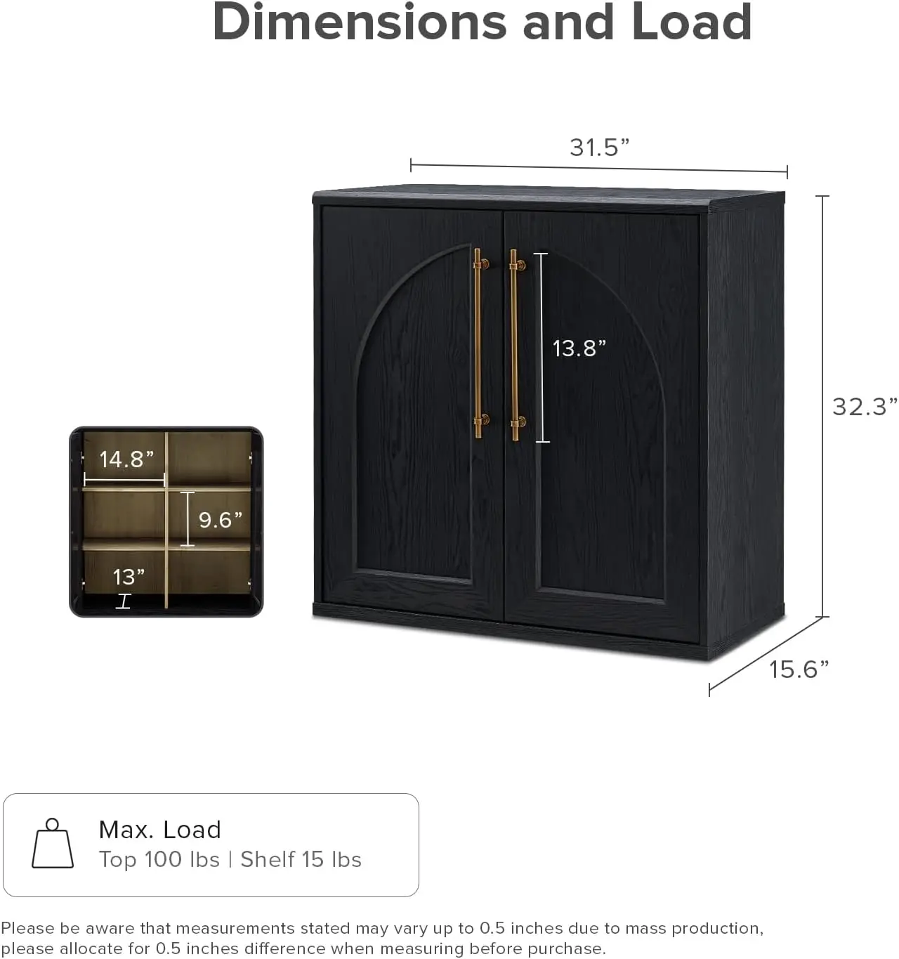 Blake Storage Cabinet, Small Modular Accent Display Sideboard Buffet Cabinet with Storage, Media Console Credenza,Set of 2