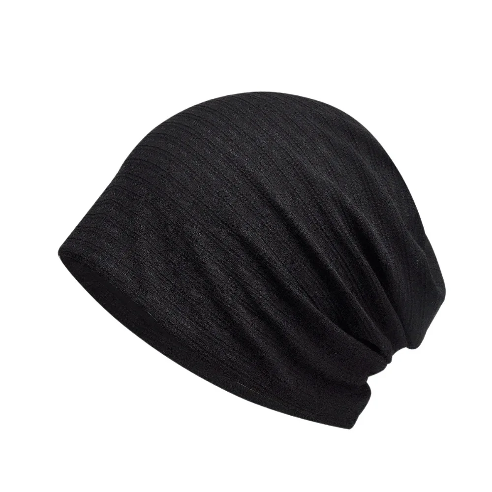 

Fabric Caps Stripes Slouchy Beanies Hat Soft Windproof Knitted Outdoor Baggy Skullcaps Breathable Warm Thin Hedging Cap