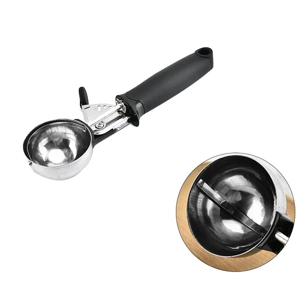 Stainless Steel Kitchen Fruit Ice Cream Scoop Cookies Spoon Food Portioner Scoop Salad Meatball Pastry Tools,2 Pcs