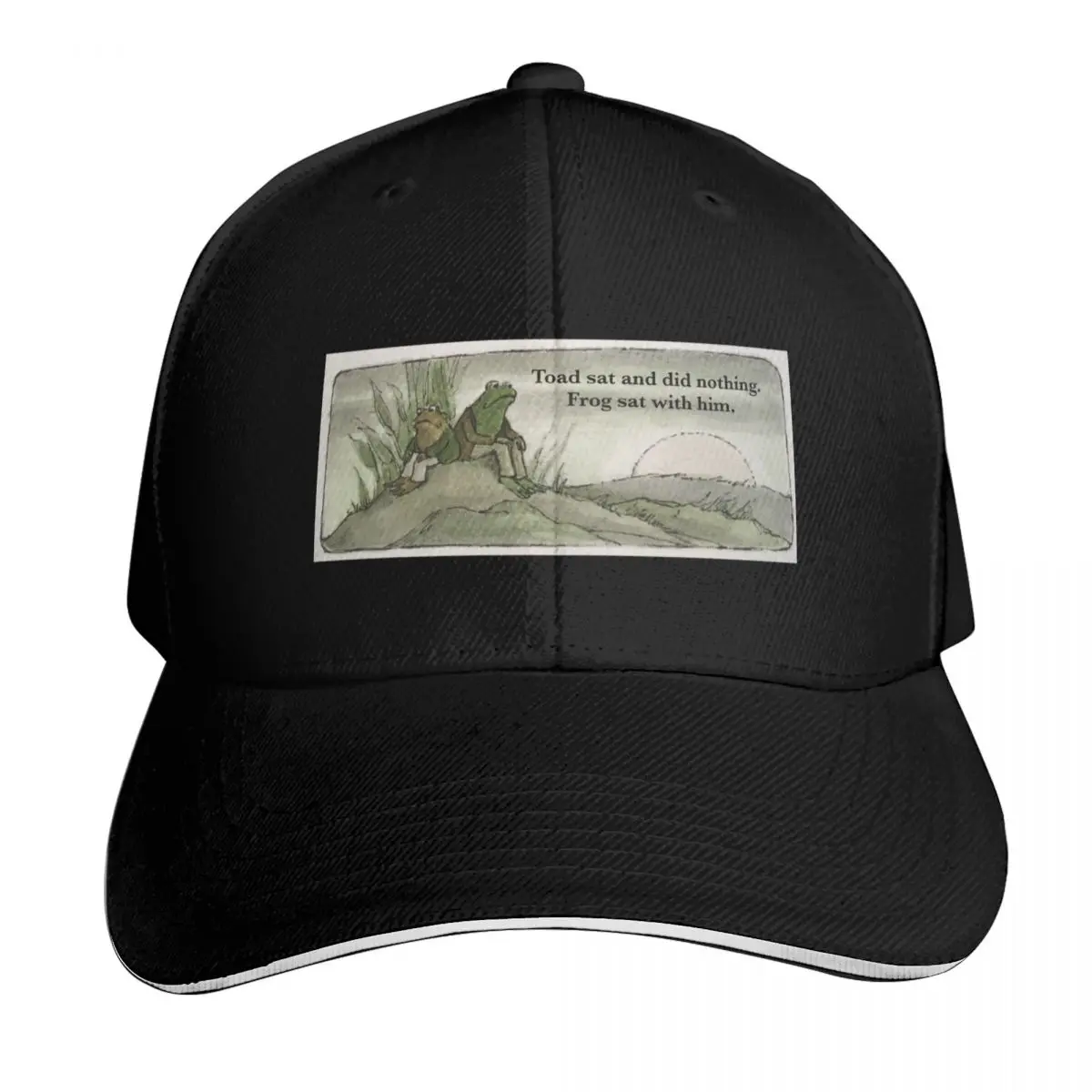 Toad sat and did nothing. Frog sat with him. Baseball Cap Sun Protection UPF 50+ Breathable Mesh Back Adjustable Buckle Closure