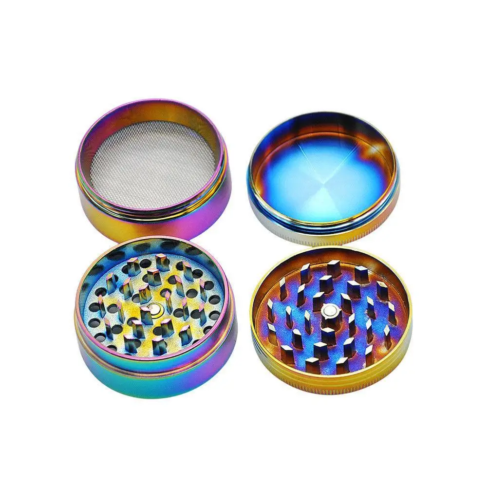 Rainbow Crusher 4 Piece Rainbow Swirl Finish Girly Spice Crusher