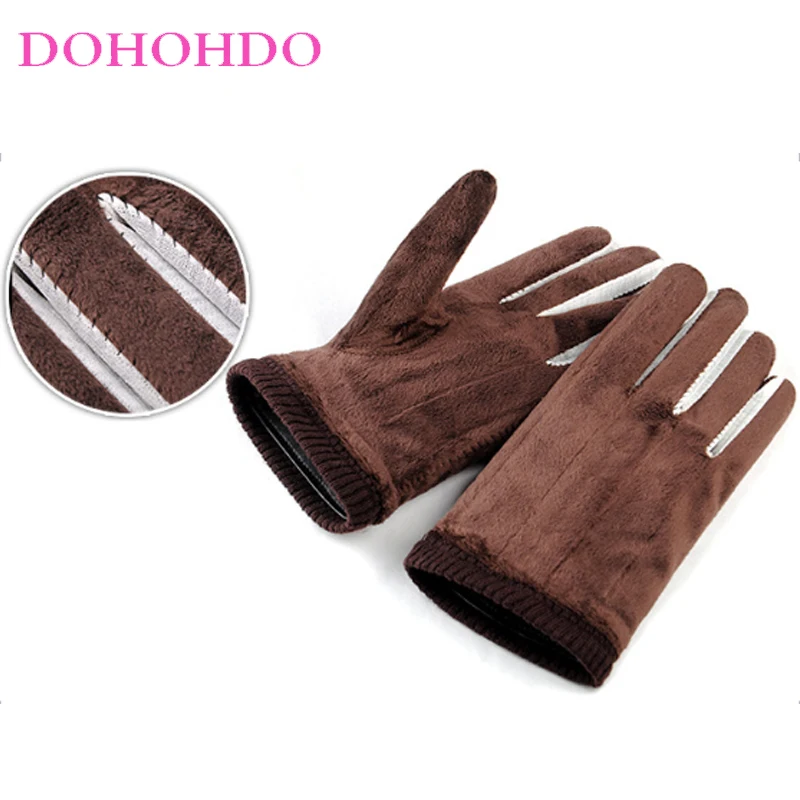 الرجال الخريف والشتاء قفازات بو شاشة تعمل باللمس قفازات جلدية الرجال زائد المخملية الدافئة الدراجات القيادة قفازات سوداء الذكور Guantes موتو #6