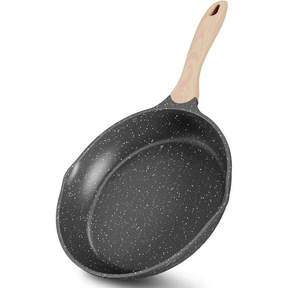 

11 Inch Nonstick Frying Pan, Stone Coating Cookware, Nonstick Omelette Pan with Heat-Resistant Handle, Compatible with All Stove