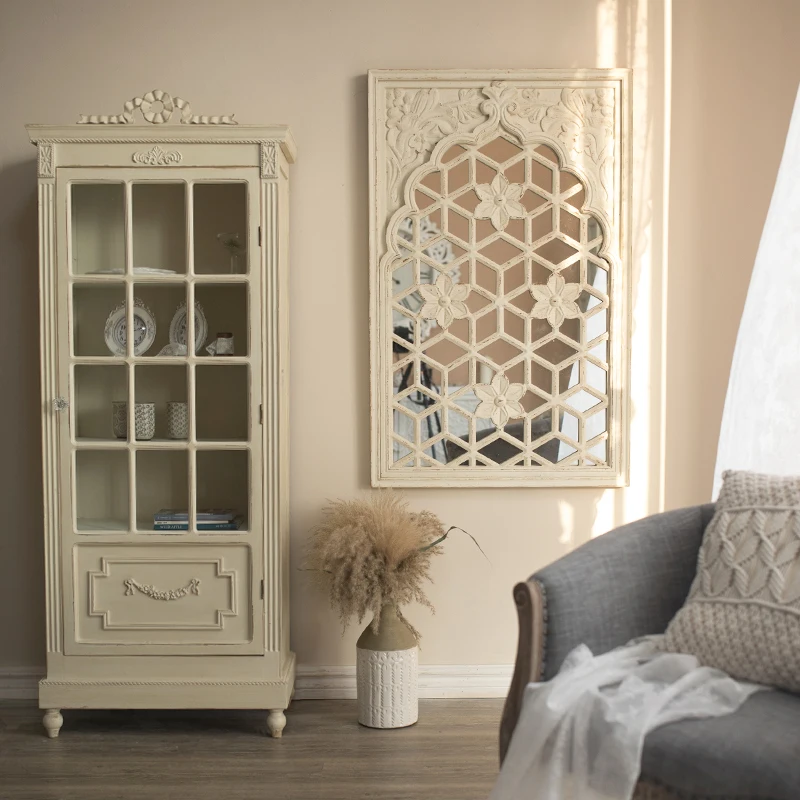 Furniture for small-sized apartments ugly art fake window mirror retro stairs soft decoration background wall