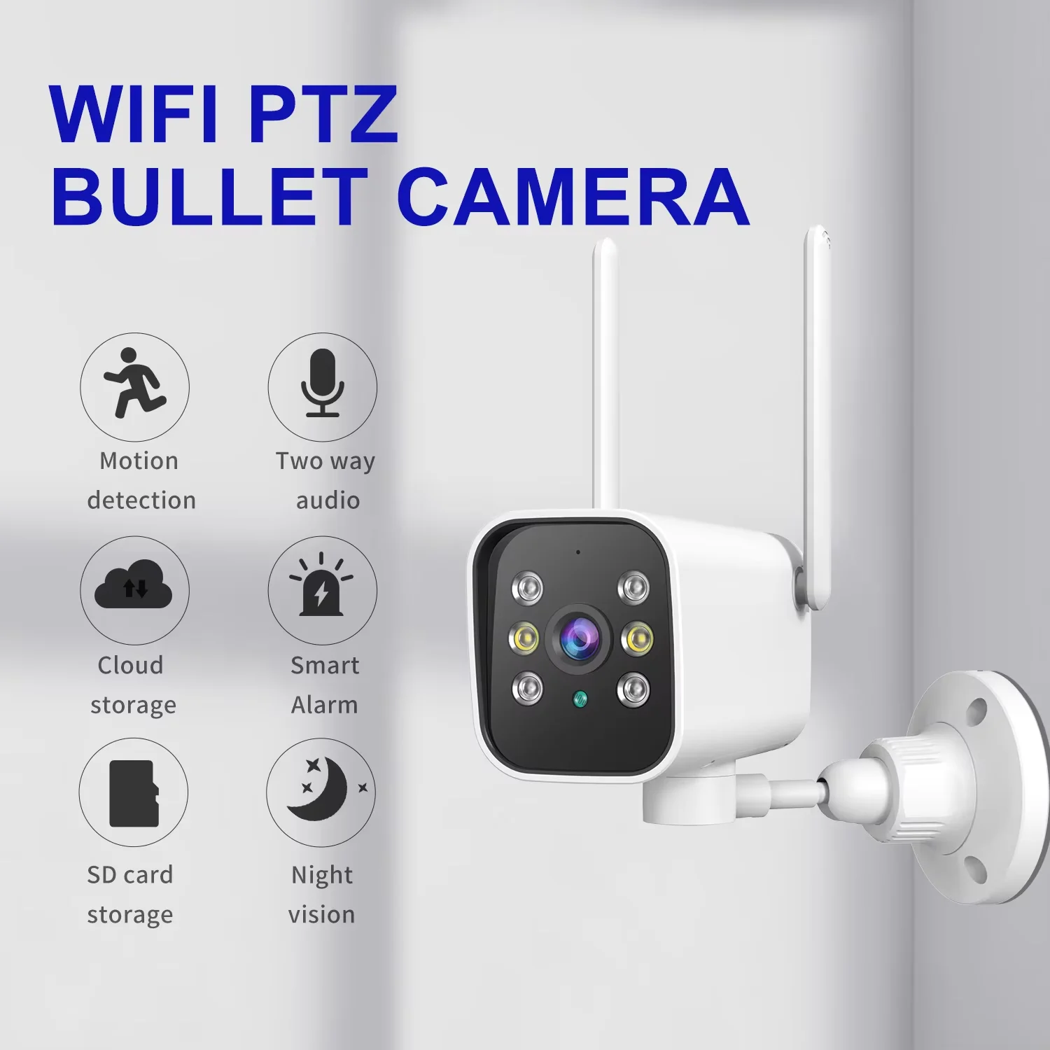 2MP 1080P WIFI Bullet Camera Outdoor Wireless PTZ IP Camera Auto Tracking Night Vision CCTV Smart Home Security Protection
