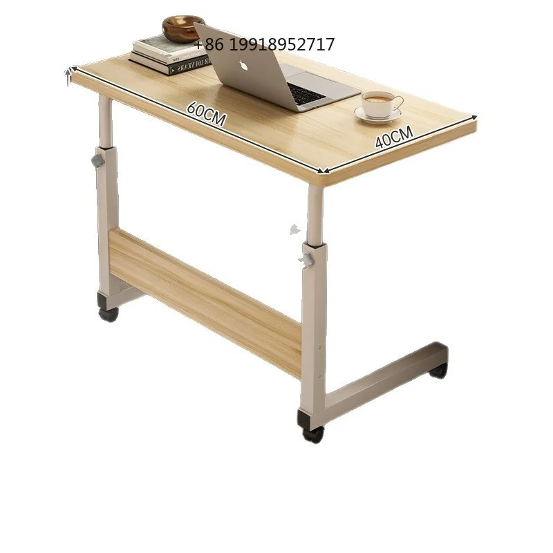Height Adjustable Bedside Laptop Computer Desk Portable Folding Small Space Rolling Casters Study Office White Desk Muebles
