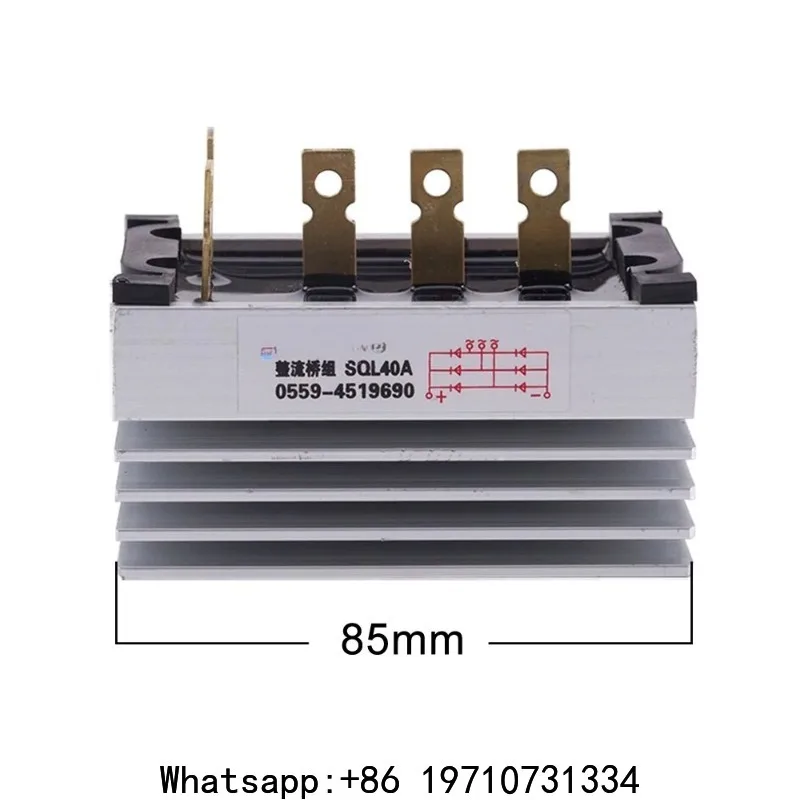 

SQL40A 40A 1000V Aluminum Heatsink Three phase Diode Bridge Rectifier kit for generator 40amp Iron Pin power diode rectifier