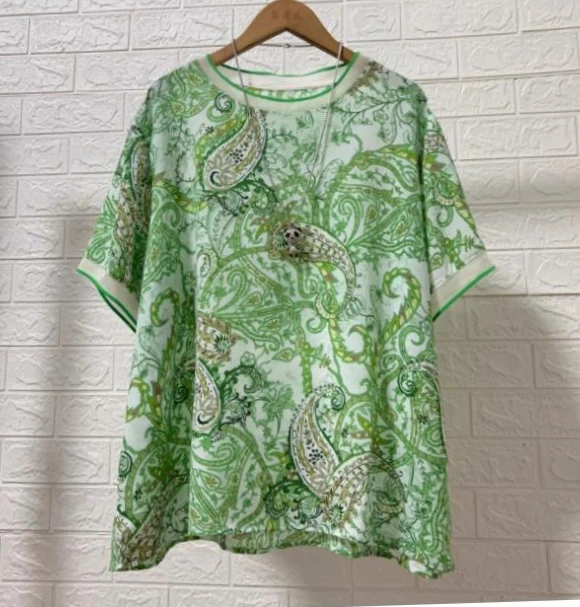 

Print Blouses Short Sleeve Summer Vintage Print Short Sleeve Lady Shirts Female Tops