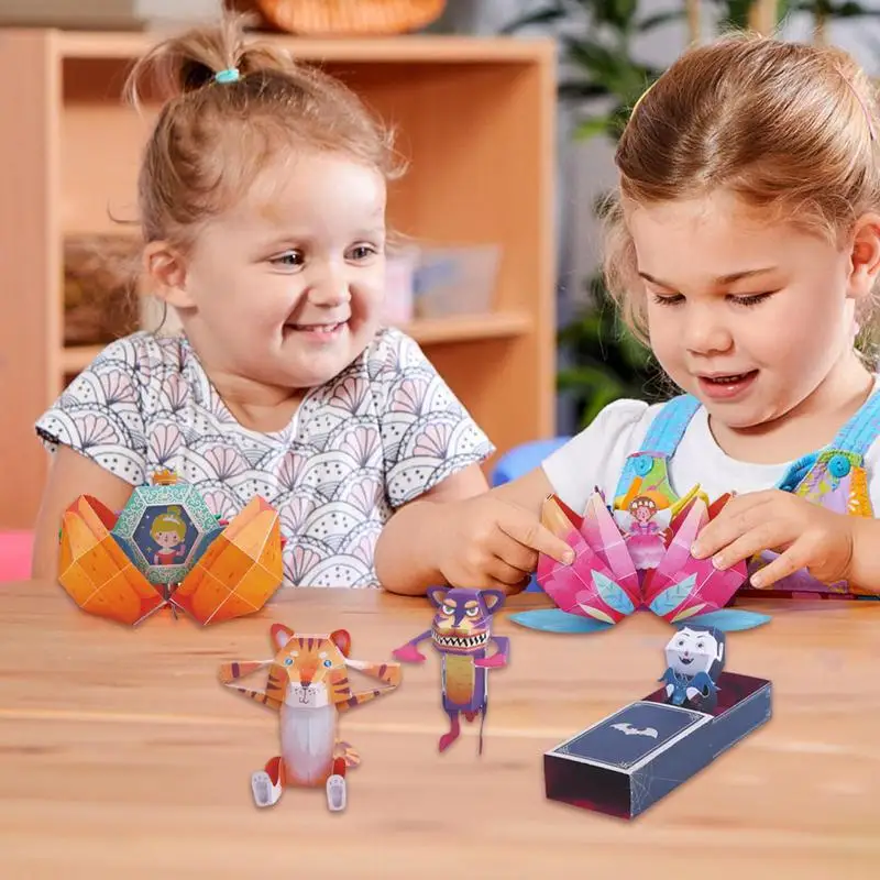Children's Paper Folding Toys 3D Paper Folding Art Kit Craft Making Tool With Colorful Patterns For Birthdays Christmas And New