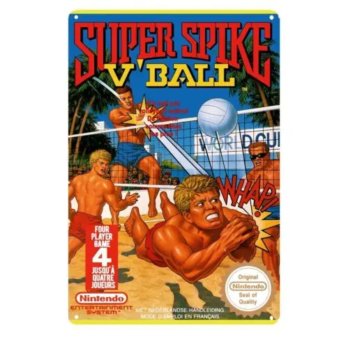 Super Spike V'Ball Nes Retro Video Game Metal Poster Tin Sign 20*30cm
