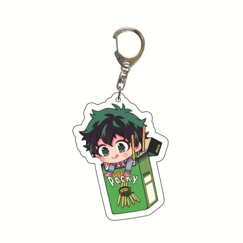 My Hero School Anime Acrylic Keychain Cartoon Characters Midoriya Izuku Bakugo Katsuki Todoroki Shoto Charm Key Ring Accessories