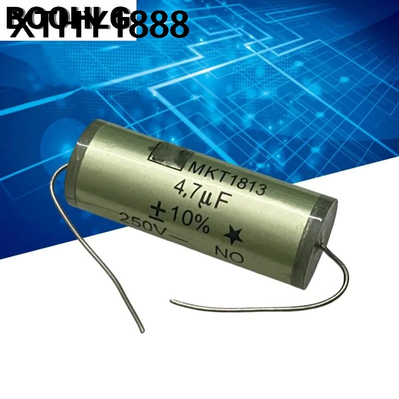 

2PCS 1813 4.7UF 475J 250V Green Elf Audio Capacitor 15X40MM Leaded Pure Copper