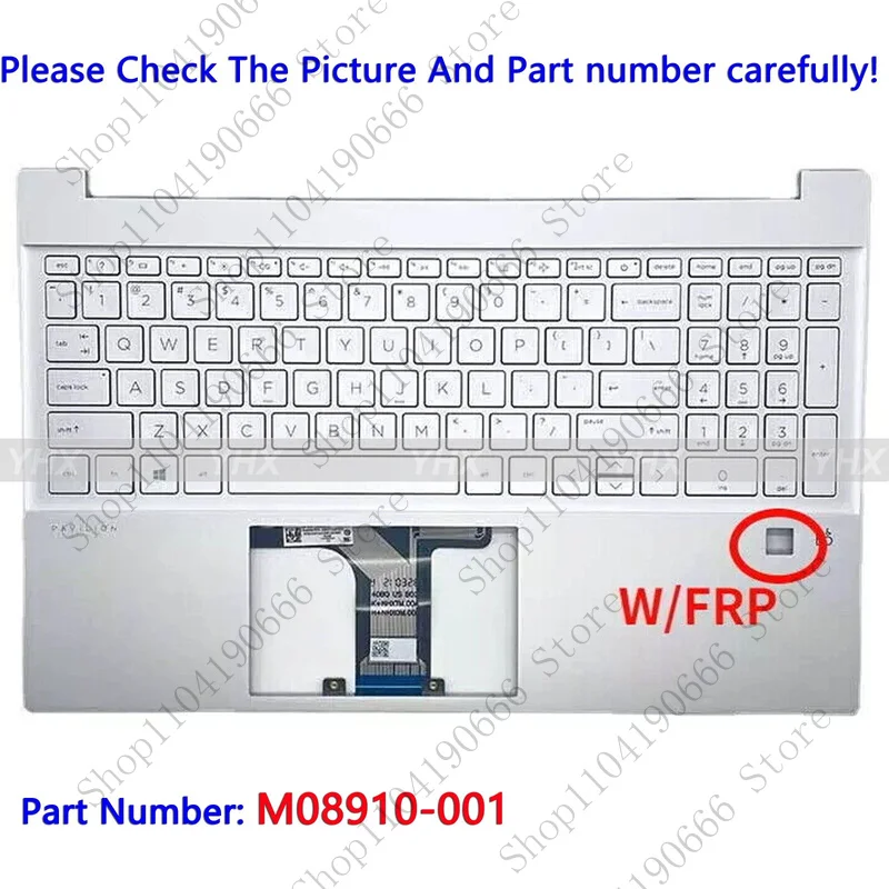 

Notebook computer components New For HP Pavilion 15-EH 15-EG Top Palmrest Cover Backlit Keyboard M08910-001.