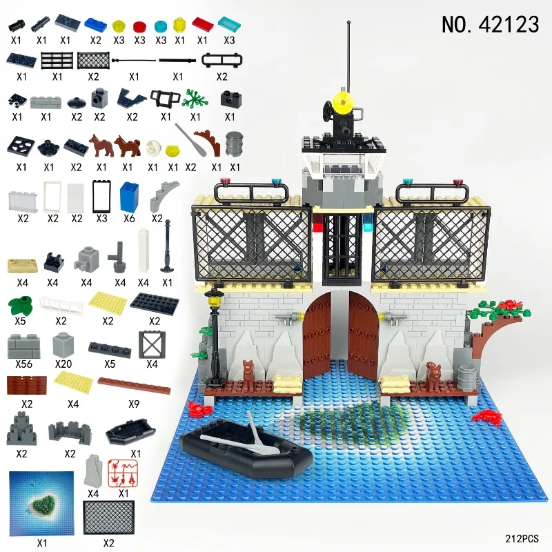 MOC42123 Zeegevangenis celscène politie gangster bouwsteen beeldje speelgoedset kinderverjaardagscadeau kerst