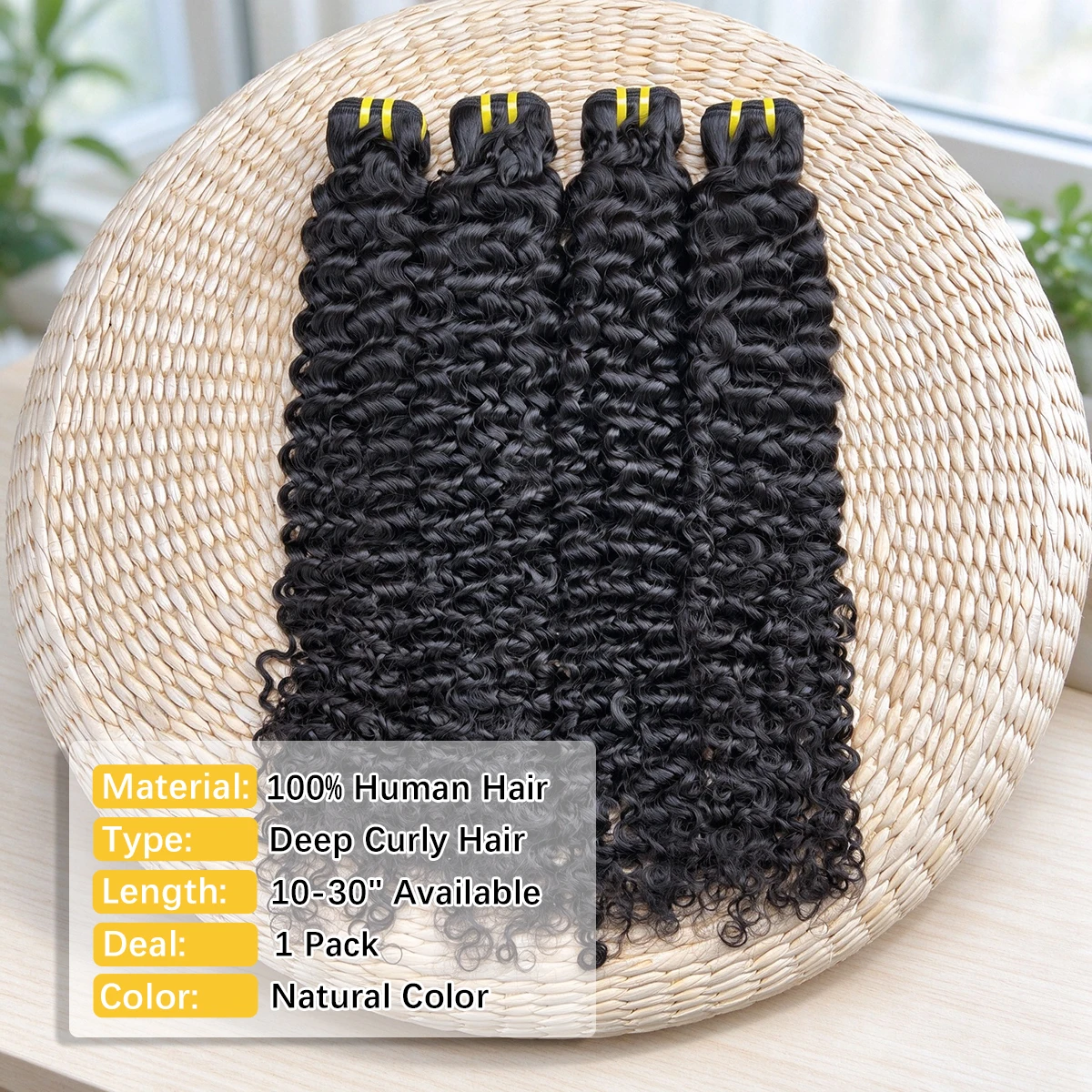 16A Cuticle Aligned Deep Curly Raw Virgin 100% Human Hair Bundles Unprocessed Sew-in Weave Hair Extensions For Women