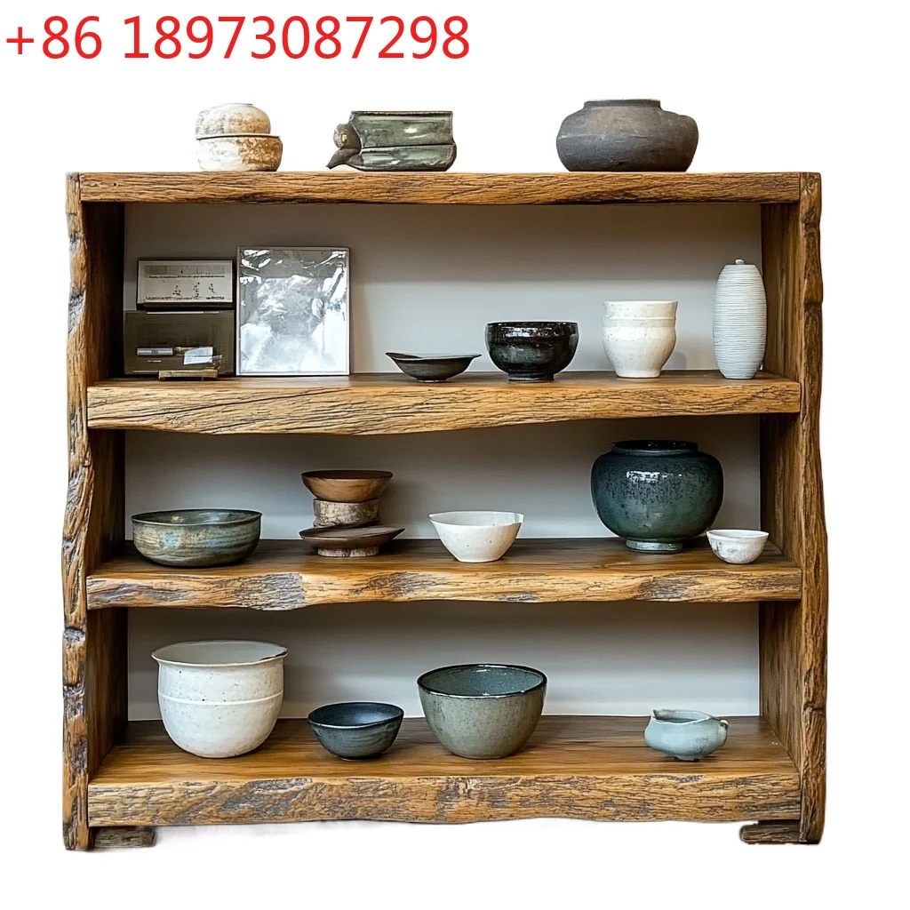 

Книжная полка из бревенчатого ветра, книжный шкаф из цельного дерева, полный настенный журнальный шкаф для гостиной в семье