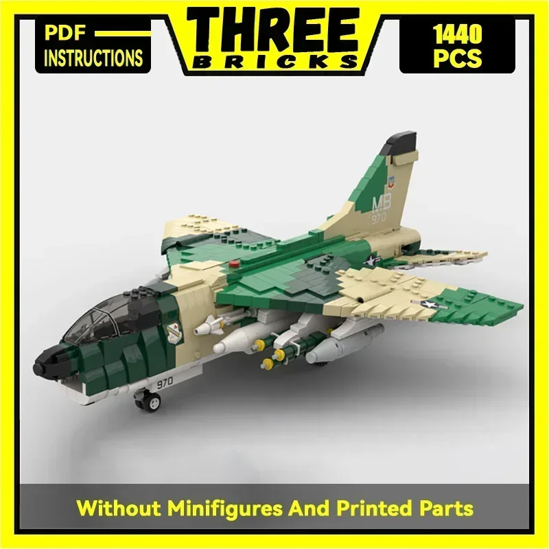 

Moc Building Bricks Military Model 1:35 A-7D Corsair II Fighter Technology Modular Blocks Gifts Christmas Toys DIY Sets Assembly