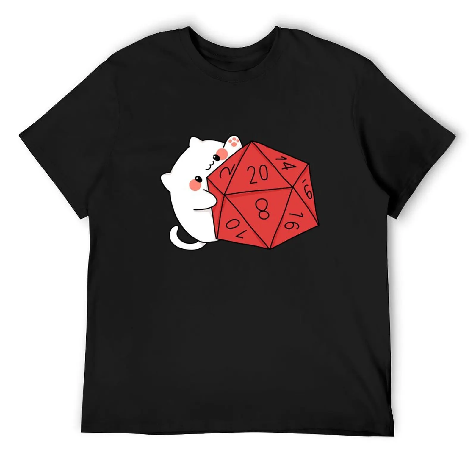 I Love Cat and Dice / Board Games - Cute - Funny - White Cat #2 T-Shirt oversized graphic tee plus size tops men tshirt