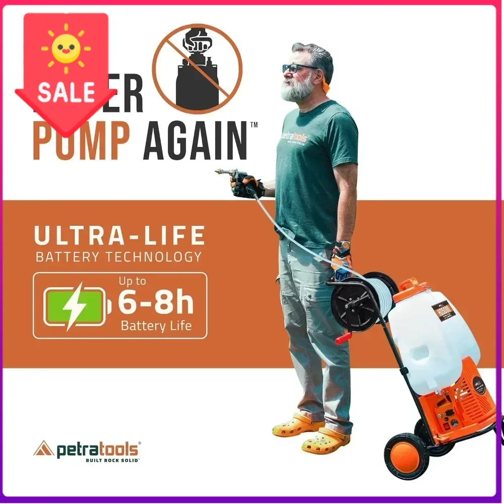 

Горячая распродажа: Аккумуляторный ранцевый опрыскиватель с индивидуальной тележкой и коммерческим шлангом длиной 30 метров, 2 шланга в комплекте, коммерческое качество