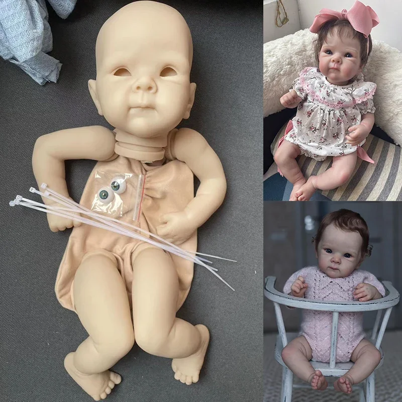 

19inch Bettie Reborn Baby Kit Soft Cloth Body Lifelike Reborn Unpainted Kit DIY Doll Kit Toys