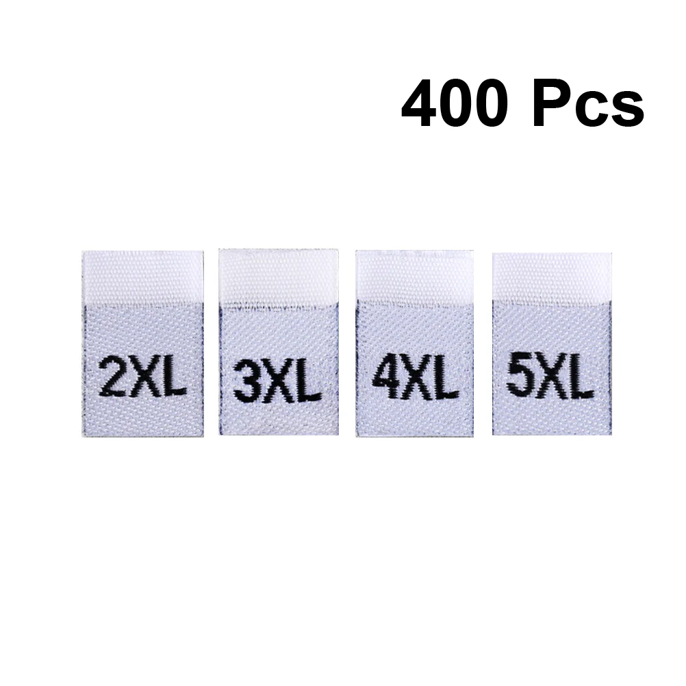 400 PCS White Dresser Clothing Size Label Clothes Labels Water Proof Garments Baby