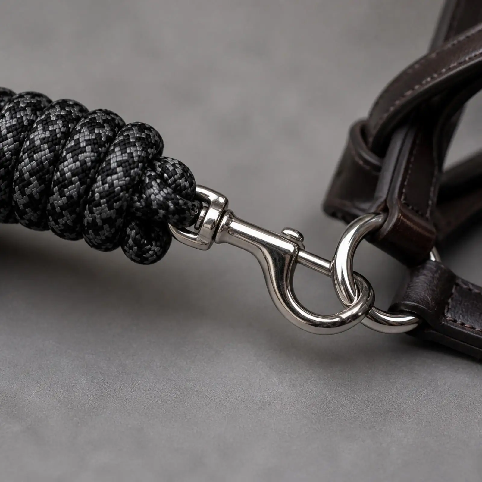 Nylon Webbing Horse Lead Rope for Lunging and Training Horses with Comfortable Textured Grip