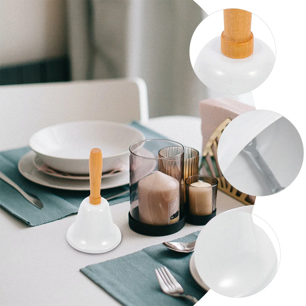 2pcs Iron Bells Red Enamel Handheld Christmas Rattle Restaurant Call Bell for School Classroom Alarm Tea Service for School