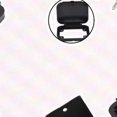 50A Flush Mount Bracket Panel Cover For Connector Black Recessed Socket For RV For Caravan Marine Electrical Wiring