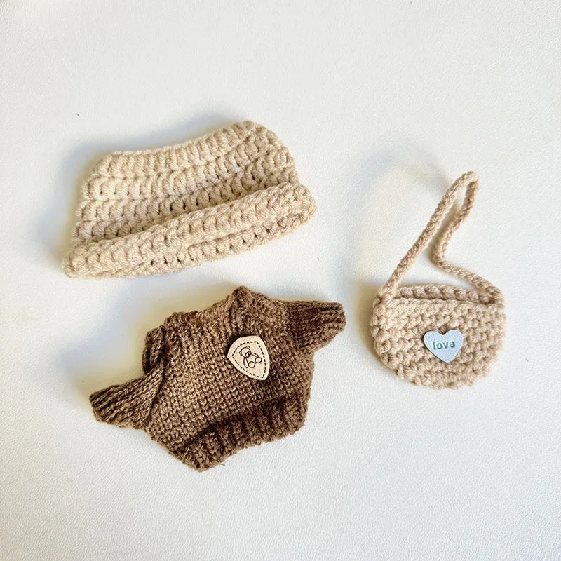 

17cm Mini Plush Doll'S Clothes Outfit Accessories Cozy Sweater and Headband Labb V1 V2 Sweater Headband Set Clothing Gift