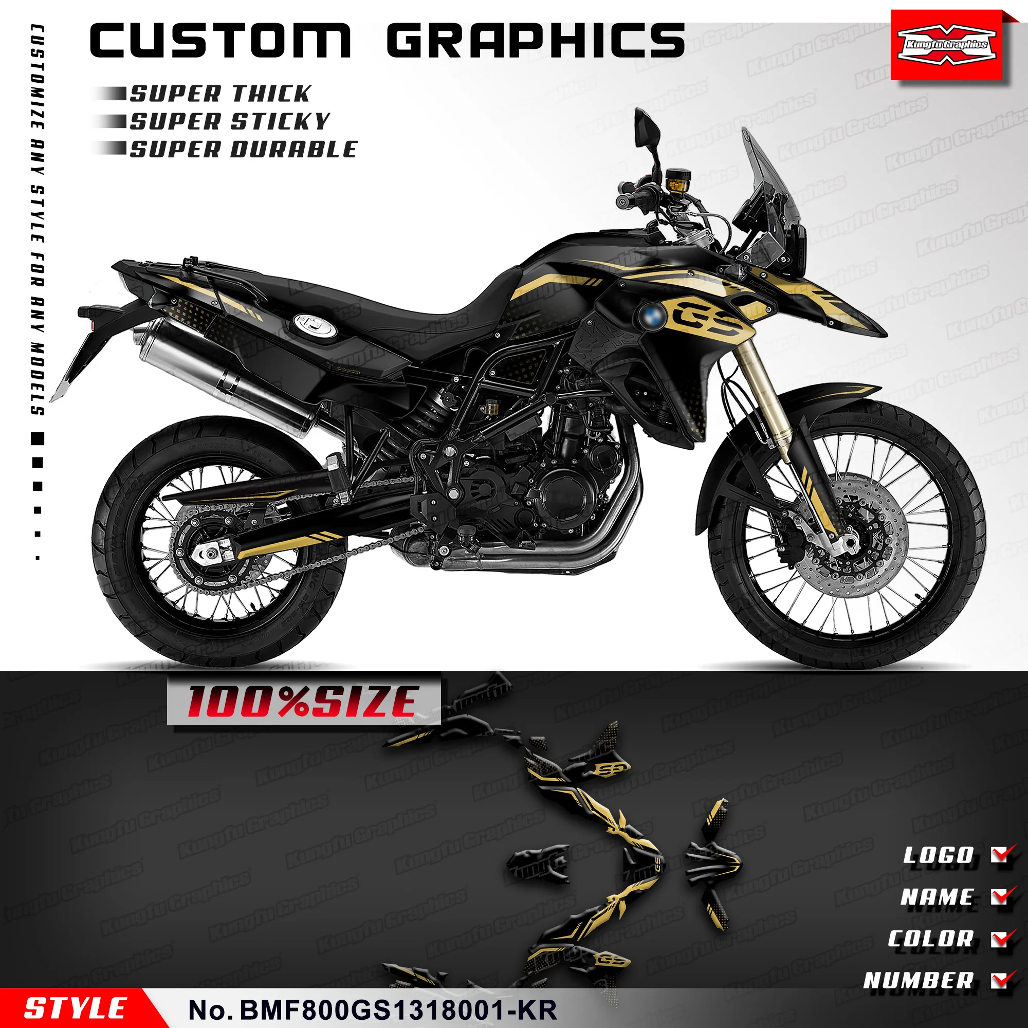 

Наклейки KUNGFU GRAPHICS, клейкие наклейки для F800GS F800 GS 2013 2014 2015 2016 2017 2018, восстановление, BMF800GS1318001-KR