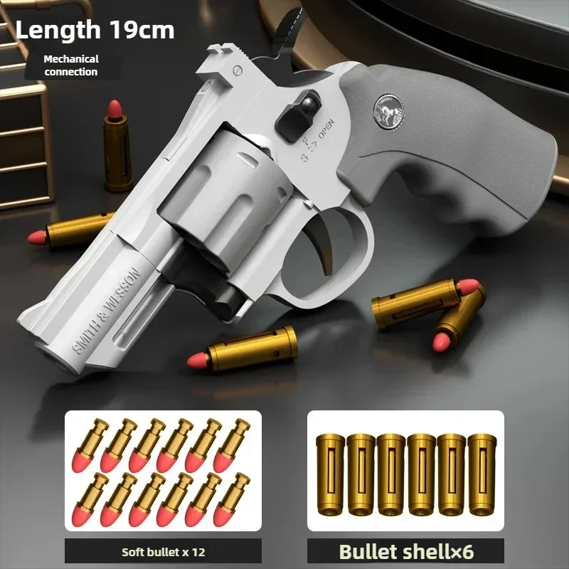 Continuous Firing ZP5 357 Style Revolver Launcher Soft Dart Bullet Toy Gun for CS Outdoor Game Kids and Adults