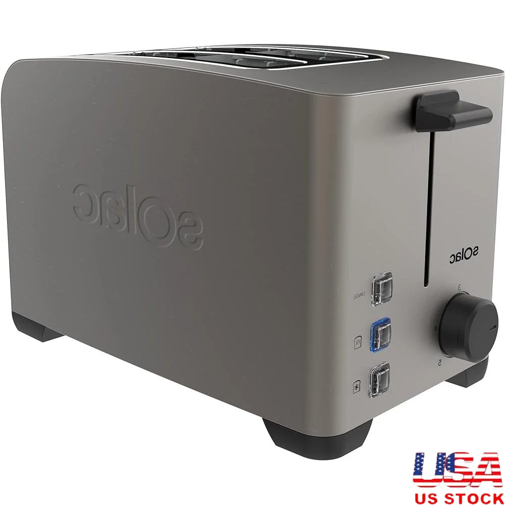 محمصة خبز من الفولاذ المقاوم للصدأ مكونة من شريحتين بقدرة 850 وات وظيفة إلغاء التسخين وإعادة التسخين وفتحة خبز الخبز مع مؤقت إلكتروني وتحكم متغير