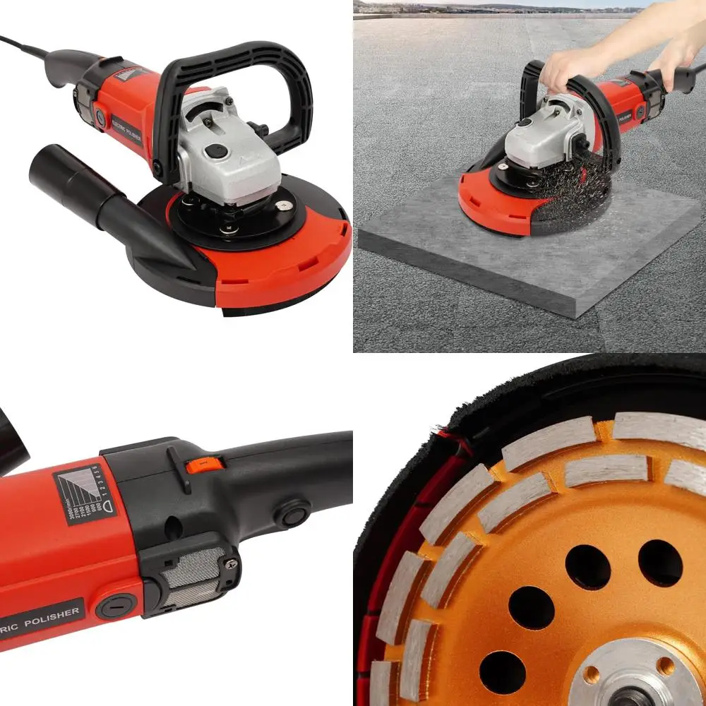 

Diamond Grinding Wheel Set for Concrete and Metal - 7 Inch Tile Adhesive Removal Machine with 600-3000 RPM Angle Grinder