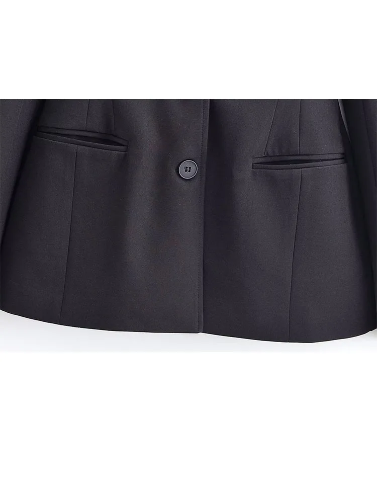 HH femme début du printemps mode manches longues revers mince Blazer + simple taille haute pantalon femme décontracté déplacements deux pièces ensemble