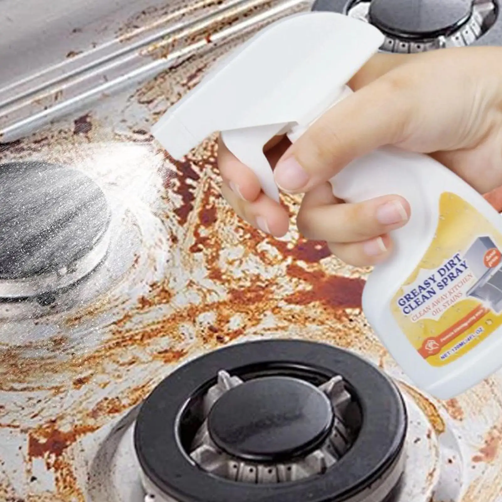 Kitchen Degreaser Spray 120ml Fast Acting Gentle Mist Kitchen Cleaner Spray for Family Friends Men Women Spot Home Indoor