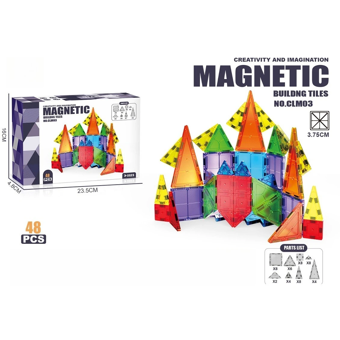 3.75 ซม.มินิแม่เหล็กชิ้น Building Blocks การศึกษาแม่เหล็กของเล่นเด็กแบบพกพาชุด DIY ASSEMBLY MOC อิฐของขวัญ