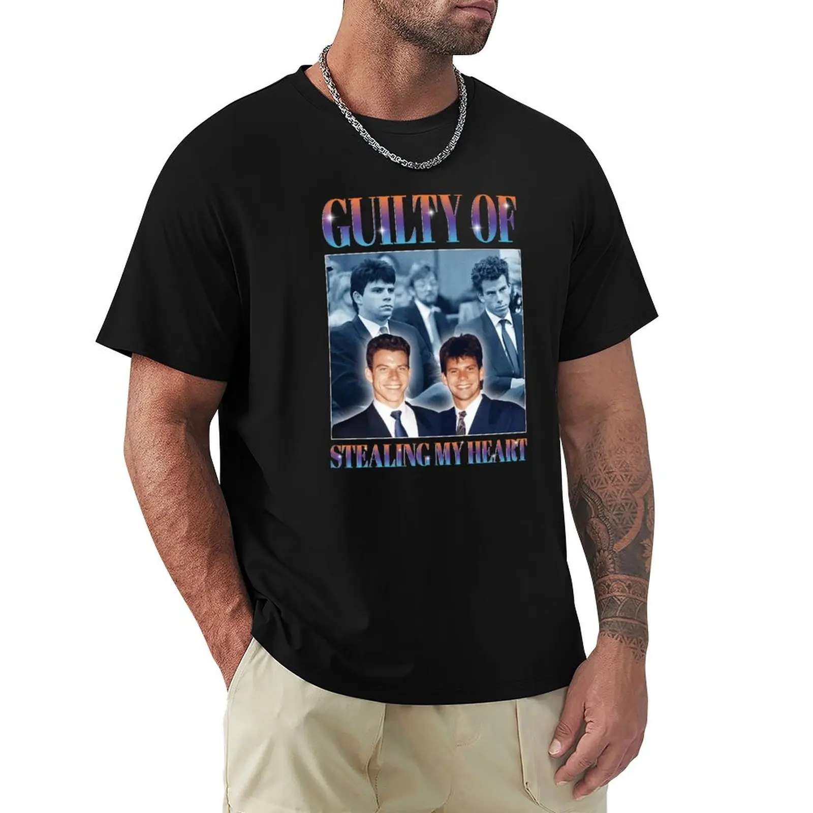 Guilty Of Stealing My Heart T-Shirt Big Size Short Sleeve Tee for Men