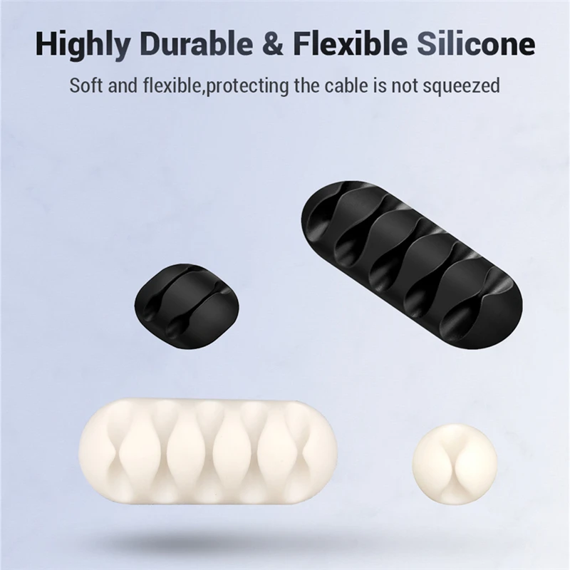 Usb Cable Holder Silicone Flexible Cable Winder Wire Organizer Holder Cord Management Clip for USB Earphone Mouse Network Cable