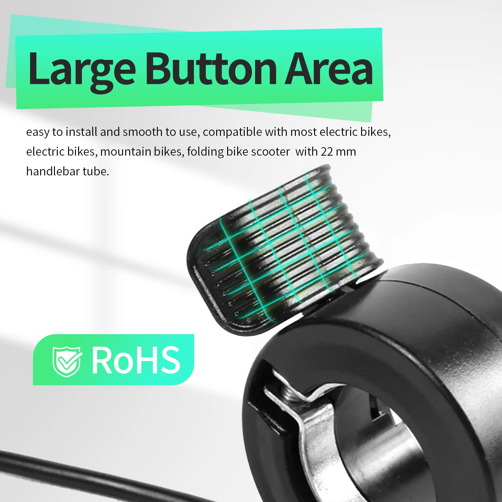 WUXING Palanca de dedo 130X Acelerador de pulgar Ebike 3 pines Impermeable/Enchufe SM Acelerador de pulgar de bicicleta eléctrica