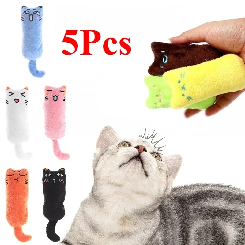 5Pcs Nette Katze Spielzeug Pet Kauen Schleifen Zähne Interaktive Plüsch Spielzeug Kätzchen Katzen Sounding Daumen Kissen Spielzeug Katze liefert