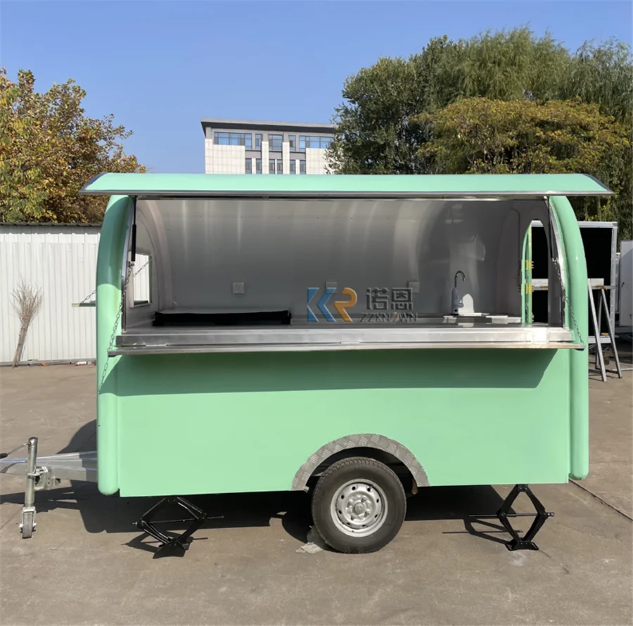 Heißer Verkauf 2,8 m Snackwagen Hot Dog Burger Kaffeeanhänger Anpassbarer Street Food Trailer